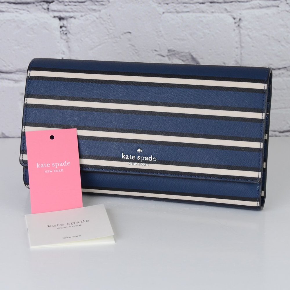 NWT KATE SPADE Phoenix Newbury Lane Stripe Wallet
